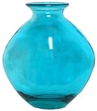 Spanish Large Recycled Aqua Blue Glass Vase 14.25"H