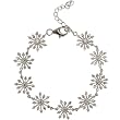 Sparkling Diamond Cubic Zirconia Snowflake Link Platinum Overlay CAREFREE Sterling Silver Bracelet