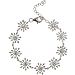 Sparkling Diamond Cubic Zirconia Snowflake Link Platinum Overlay CAREFREE Sterling Silver Bracelet