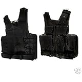 Tactical Crossdraw Vest w/Pistol Belt--BLACK
