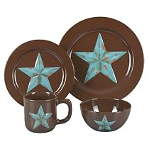 HiEnd Accents Decorative Star Dinnerware Set, 16-Piece