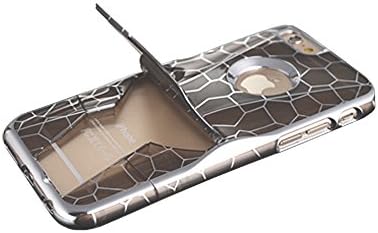 DreamL Lattice Pattern Metal Plating Anti-scratch Water Cube Protective Sleeve with Unique Stand for iPhone 6 (Black)