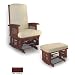 GLIDER AND OTTOMAN - CHERRY FINISH &amp; WICKER SIDES