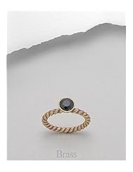 Purple Colored Enamel Ring In Brass