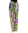 Pareo Beach Wrap Sarong Green Lavender Flower Design 42"x60"