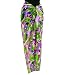 Pareo Beach Wrap Sarong Green Lavender Flower Design 42