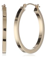Duragold 14k Yellow Gold Square Tube Hoop Earrings