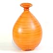 Handmade Ceramic Spun-Bamboo-Style Bulb Design Flower Vase In Salmon Tones