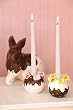 2 Assorted: Dolomite Chocolate Bunny Taper Holders