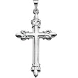 14K White Gold Cross Pendant - 35.00x23.00mm