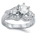 Cheap CZ Engagement Ring 14k White Gold Bridal Anniversary (1.25 Carat), Size 6 On Sale