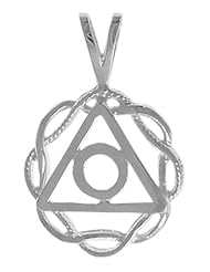 Family Recovery Jewelry Pendant, #223-16, Sterling Silver, Family Recovery Symbol in a Basket Weave Circle