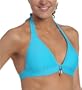 Jessica Simpson Women's Charming Push Up Halter Bikini Top,Turquoise,Medium