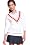 Long Sleeve Cotton Cable Knit Tipped V-neck Sweater