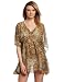 Echo Design Women's Colorful Sundial Butterfly Tunic Top, Khaki, Medium