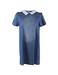 Cotton/Denim/Elastane/Polyester Puff Sleeves  Dress