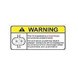 Fiat Warning Supercharger, Warning decal, sticker 