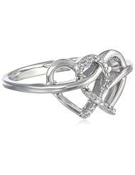 Sterling Silver Diamond Heart Ring (0.05 cttw, I-J Color, I2-I3 Clarity)