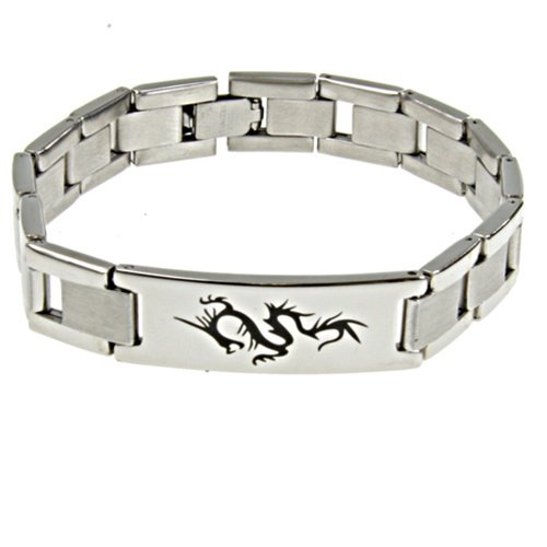 Stainless Steel Bracelet, Dragon - Length: 8, Width: 12mm