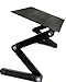 Adjustable Vented Laptop Table Laptop Computer Desk Portable Bed Tray Book Stand Push Button Joints up to 17