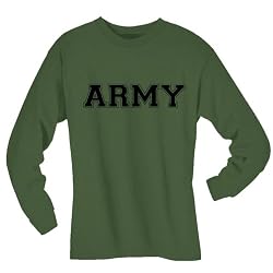 Athletic ARMY Long Sleeve T-Shirt - Military Style Physical Training T-Shirt in military green