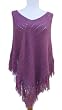 Handmade Alpaca Natural Fiber Poncho - Raspberry/lavender Cream (100% Hand-crocheted) Handmade Alpaca Natural Fiber Poncho - Raspberry/lavender Cream (100% Hand-crocheted)