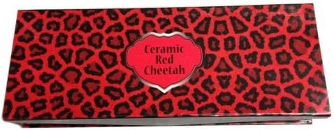 AMORE Classic Red Cheetah 1.25 inches Ceramic Plate Flatiron with FREE HerStyler Shampoo and Conditioner