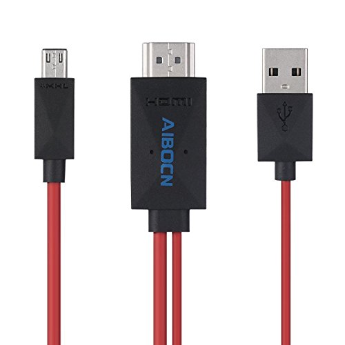 Aibocn 6.5 Feet 11 Pin Micro USB to HDMI Adapter Cable 1080P HDTV for Samsung Galaxy S5, S4, S3, Note 3, Note 2, Galaxy Tab 3 8.0, Tab 3 10.1, Tab Pro, Galaxy Note 8, Note Pro 12.2(NOT for Tab 3 7.0, Note 10.1, Note 3 N9008V)