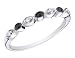 Black and White Diamond 1/10 Carat (ctw) Stackable Ring in White Gold