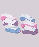 Puma Girls 6-Pack Cushioned Running Socks (Sizes 5 - 8.5) - pink/white, fits shoe 4 - 8 1/2