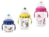 bibi Wide Neck Bottle / cup 250ml Collection CHOOSE COLOUR! Yellow, Blue or Pink!