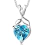 3.00 cts Heart Shape Swiss Blue Topaz Pendant in Sterling Silver
