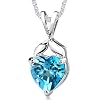 3.00 cts Heart Shape Swiss Blue Topaz Pendant in Sterling Silver