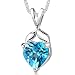 3.00 cts Heart Shape Swiss Blue Topaz Pendant in Sterling Silver