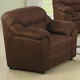 IMAGE OF Sofa Chair with Pillow Padded Arms in Chocolate Microfiber