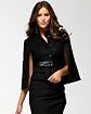 Mixed Fabric Belted Capelet main image