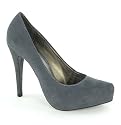 Womens Round Toe High Heel Court Ladies Platform Stiletto Shoe Size 3 4 5 6 7 8