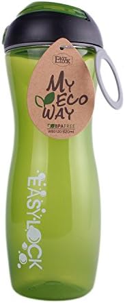 Sports Water Bottle EasyLock 20oz. Camping Bottle from KS Masters BPA-free Eco-Friendly Plastic Leak Proof for Sports Travel Indoor &amp; Outdoor Dishwasher Safe Easy Clean Wide Mouth for Hot/Cold Drinks