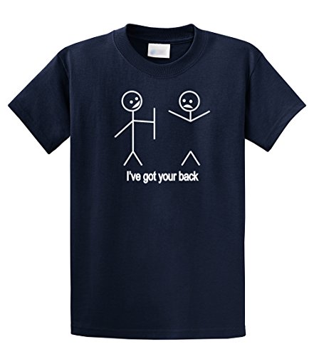 Funny T-Shirt Stick Figures I Got Your Back-navy-large