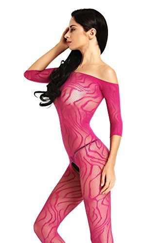 Amoretu Womens Lace Lingerie Mesh Bodysuits Crotchless Bodystocking Graple