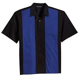 Port Authority Retro Bowling Shirt (S300B) 4X Black-Royal thumbnail