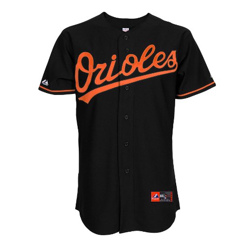 MLB Men's Baltimore Orioles Matt Wieters Black Alternate Short Sleeve 6 Button Synthetic Replica Baseball Jersey Spring 2012  (Black, XX-Large)