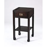 TLS by Design 02-1020 Keio Accent Table - Bar Stool With Drawer- Espresso