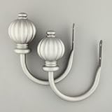 A&F Rod Decor - Pumpkin Drapery Holdbacks, set of 2, Satin Nickel