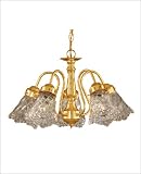 5 Light Chandelier - Polished Brass Finish : GL353 Glass Sold Separately