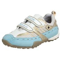 Geox Toddler Snake Girl Sneaker,Sky/Light Gold,26 EU (US Toddler 9-9.5 M)