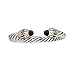 14K Yellow Gold and Sterling Silver Amethyst with Onyx Cuff