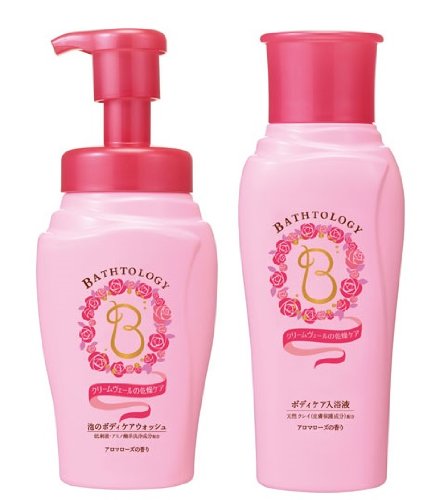 BATHTOLOGY 泡のボディケアウォッシュ本体450mL+ボディケア入浴液本体450mL アロマローズの香り