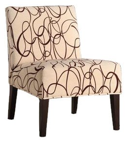 Homelegance Lifestyle Armless Lounge Chair, Swirl Homelegance Lifestyle Armless Lounge Chair, Swirl