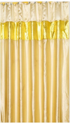 Carnation Home Fashions Broadway Fabric Shower Curtain, Gold Carnation Home Fashions Broadway Fabric Shower Curtain, Gold
